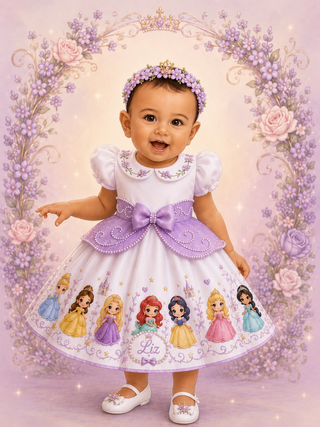 Liz Sofia vestida de princesa